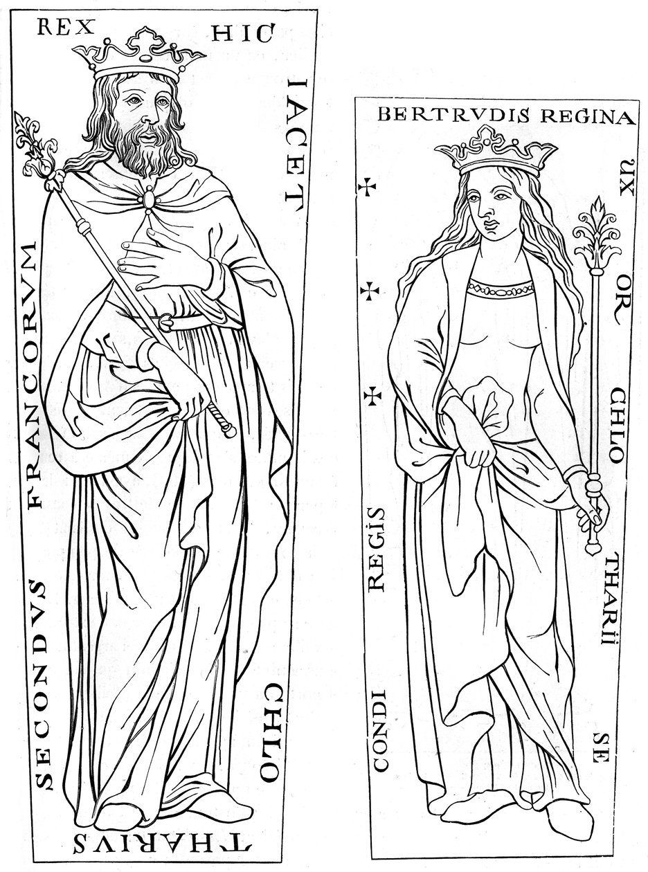 Roi Clotaire II 584-629 et Bertude 575-604, 12e siècle, 1849 - Unbekannt