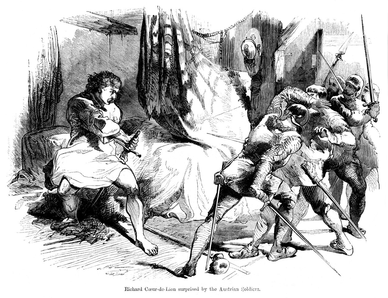 Le roi Richard I 1157-1199 surpris par des soldats autrichiens - Unbekannt