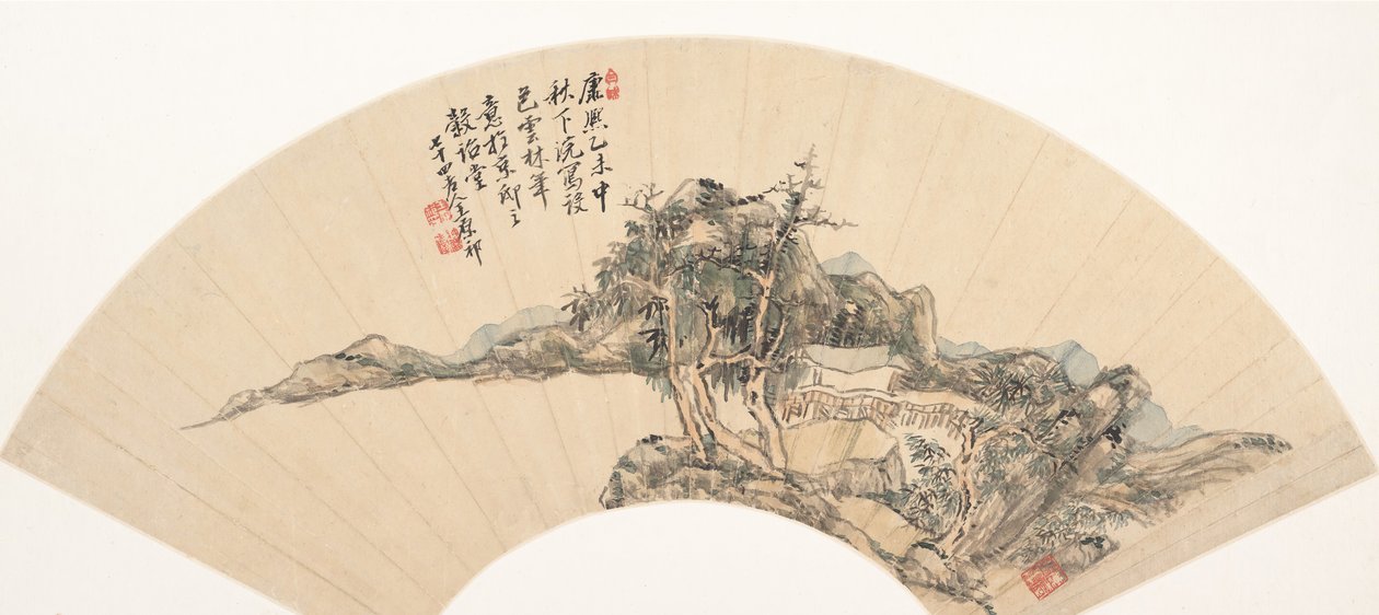 Paysage dans le style de Ni Zan, XVIIIe siècle ou plus tard, date supposée de 1715 - Unbekannt