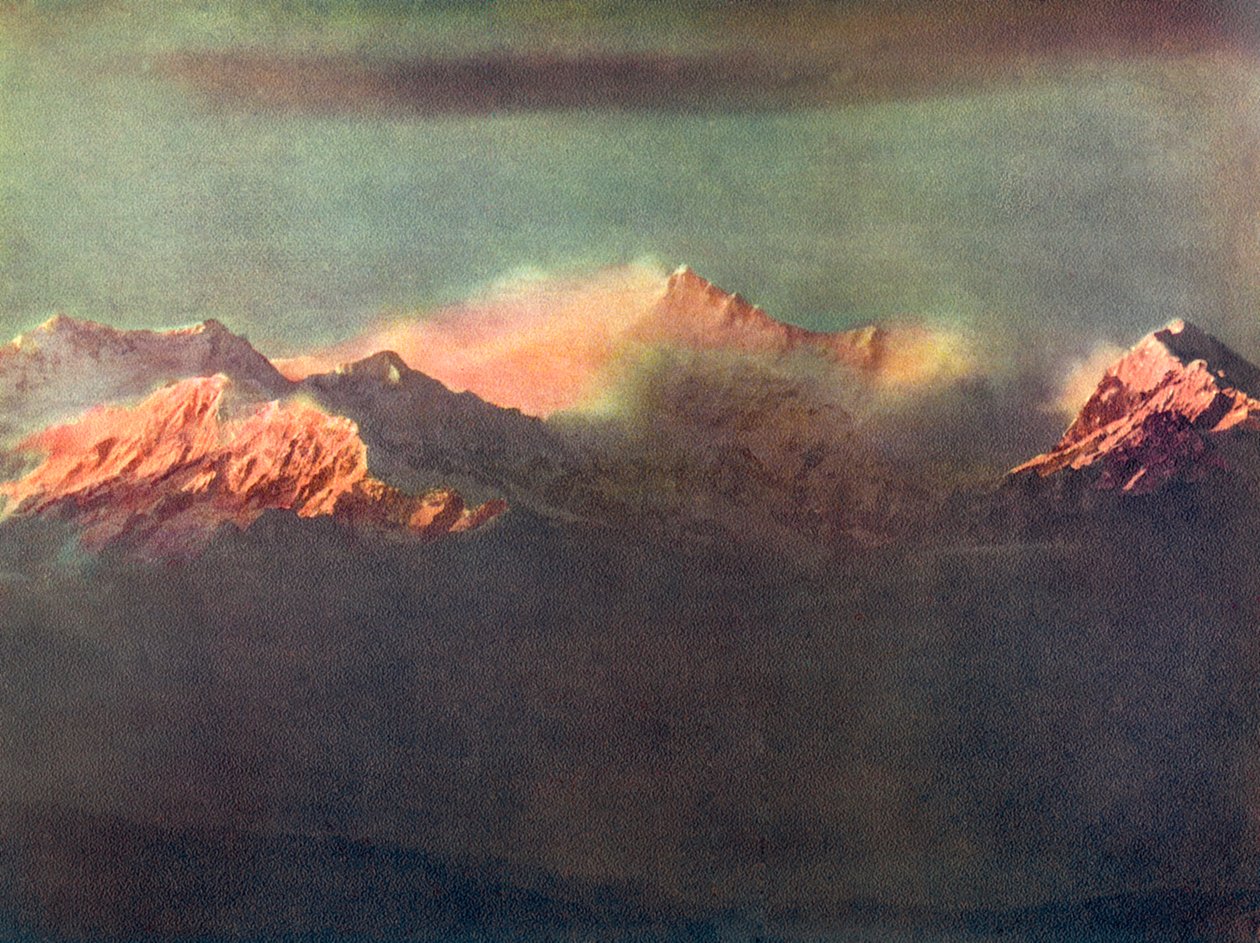 Derniers rayons de lumière sur Kinchenjunga, vers 1910 - Unbekannt