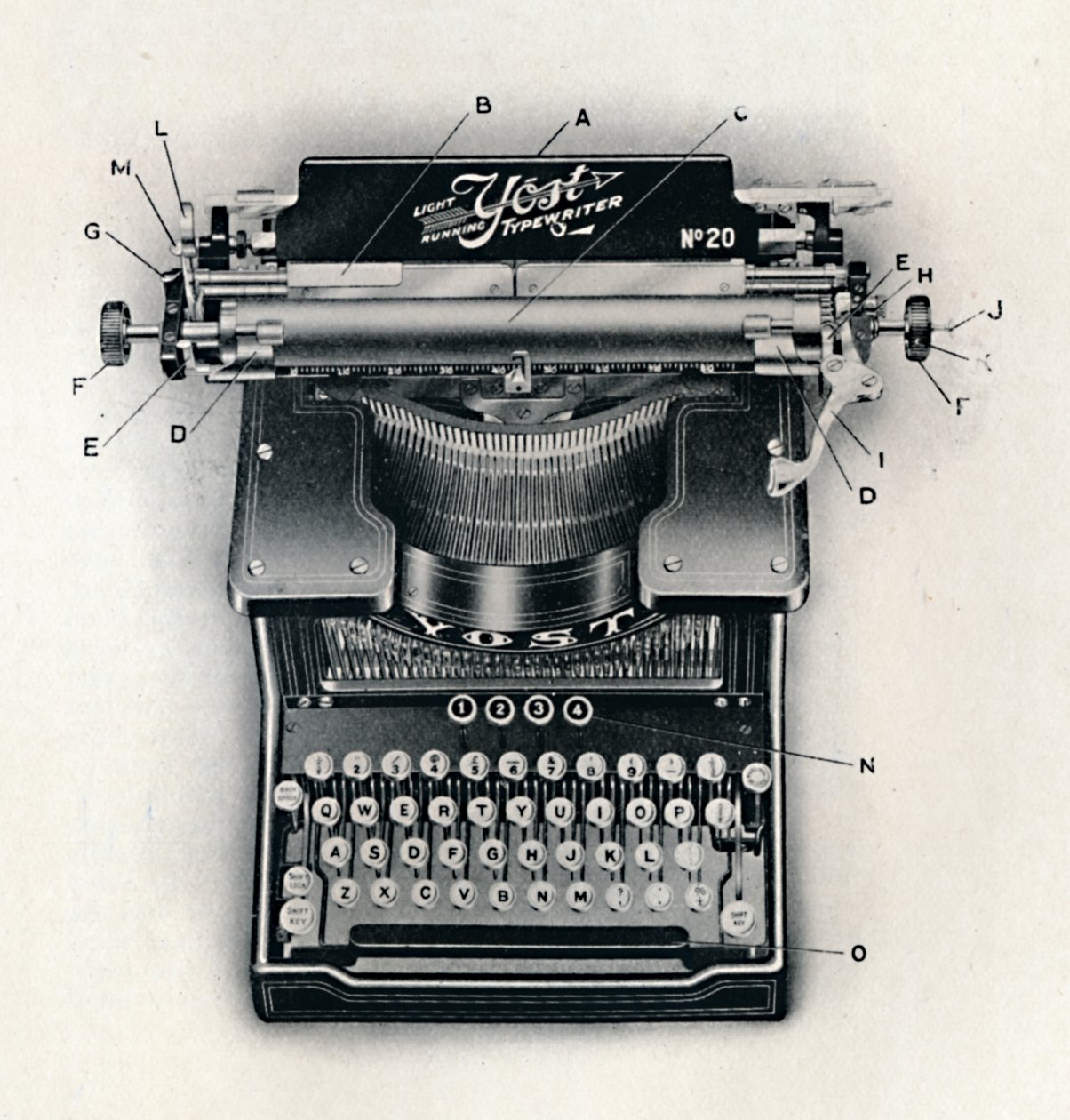 Machine à écrire Light Running Yost, 1916 - Unbekannt