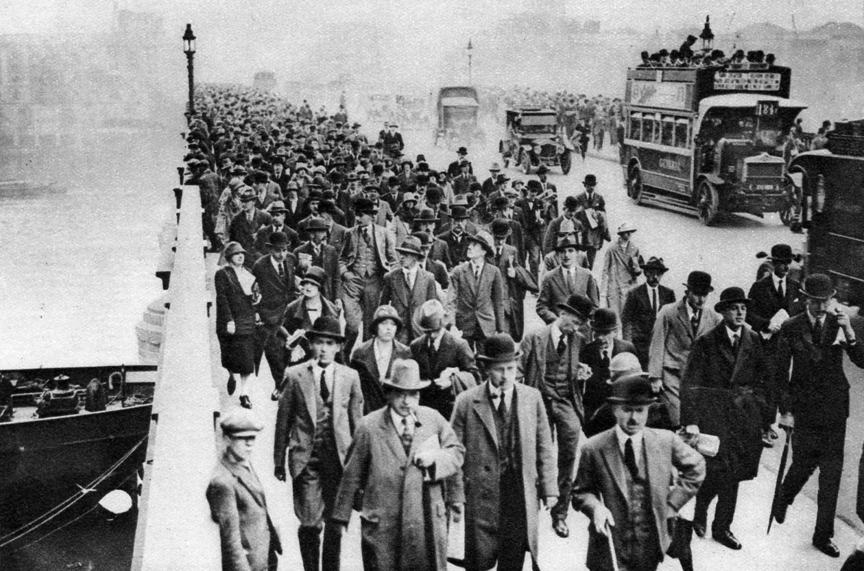 Heure de pointe sur le London Bridge, Londres, 1926-1927 - Unbekannt
