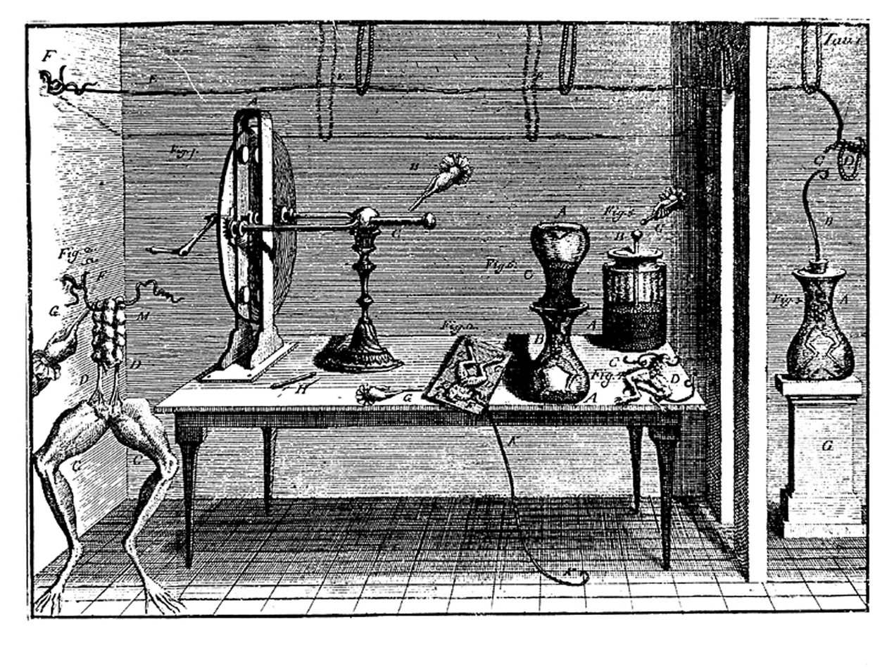 Expériences de Luigi Galvani avec l