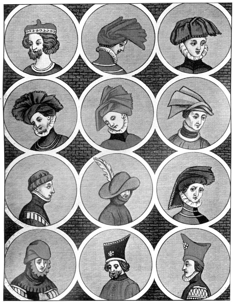 Coiffes masculines, 14ème siècle, 1910 - Unbekannt