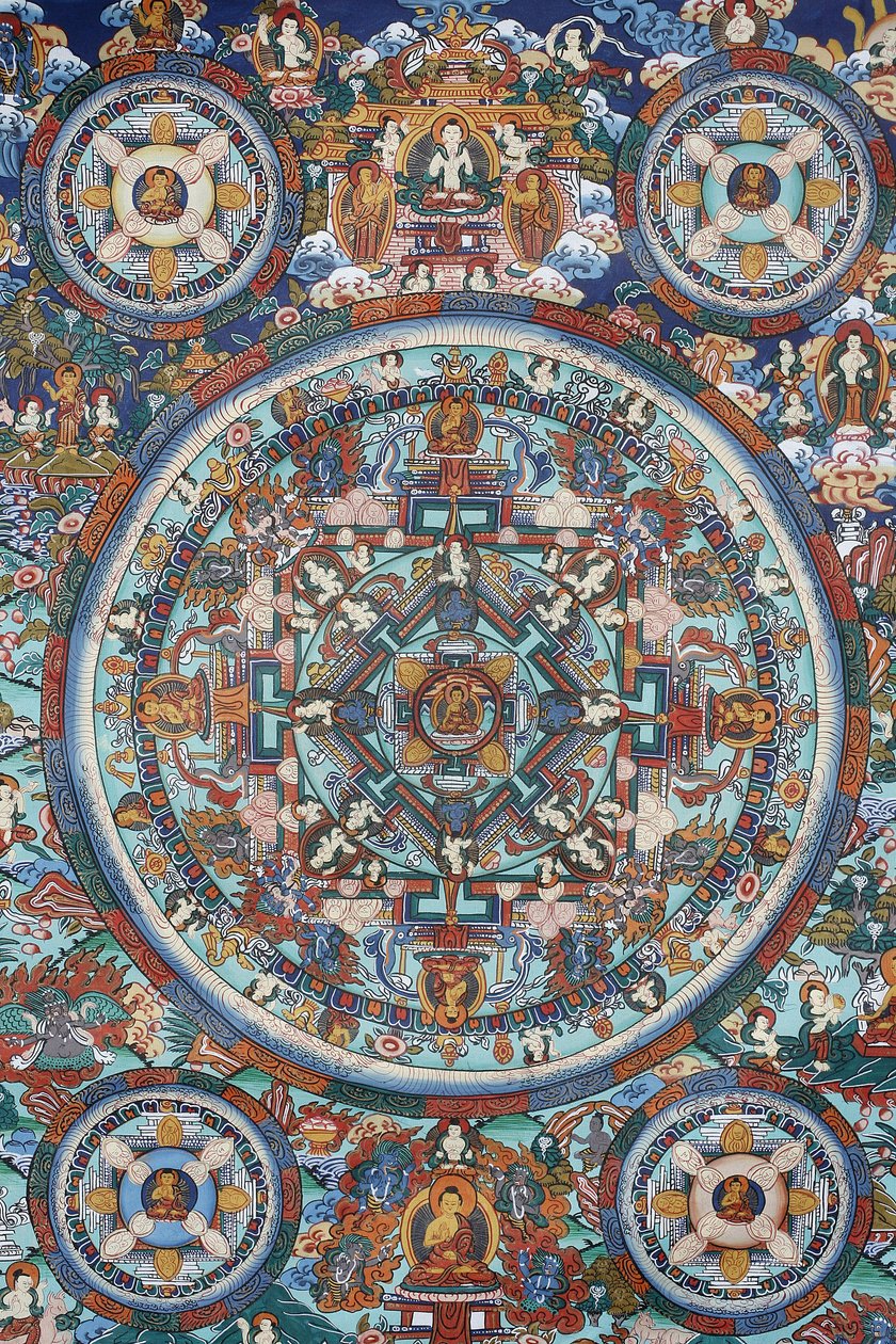 Mandala sur un thangka tibétain, Bhaktapur, Népal - Unbekannt