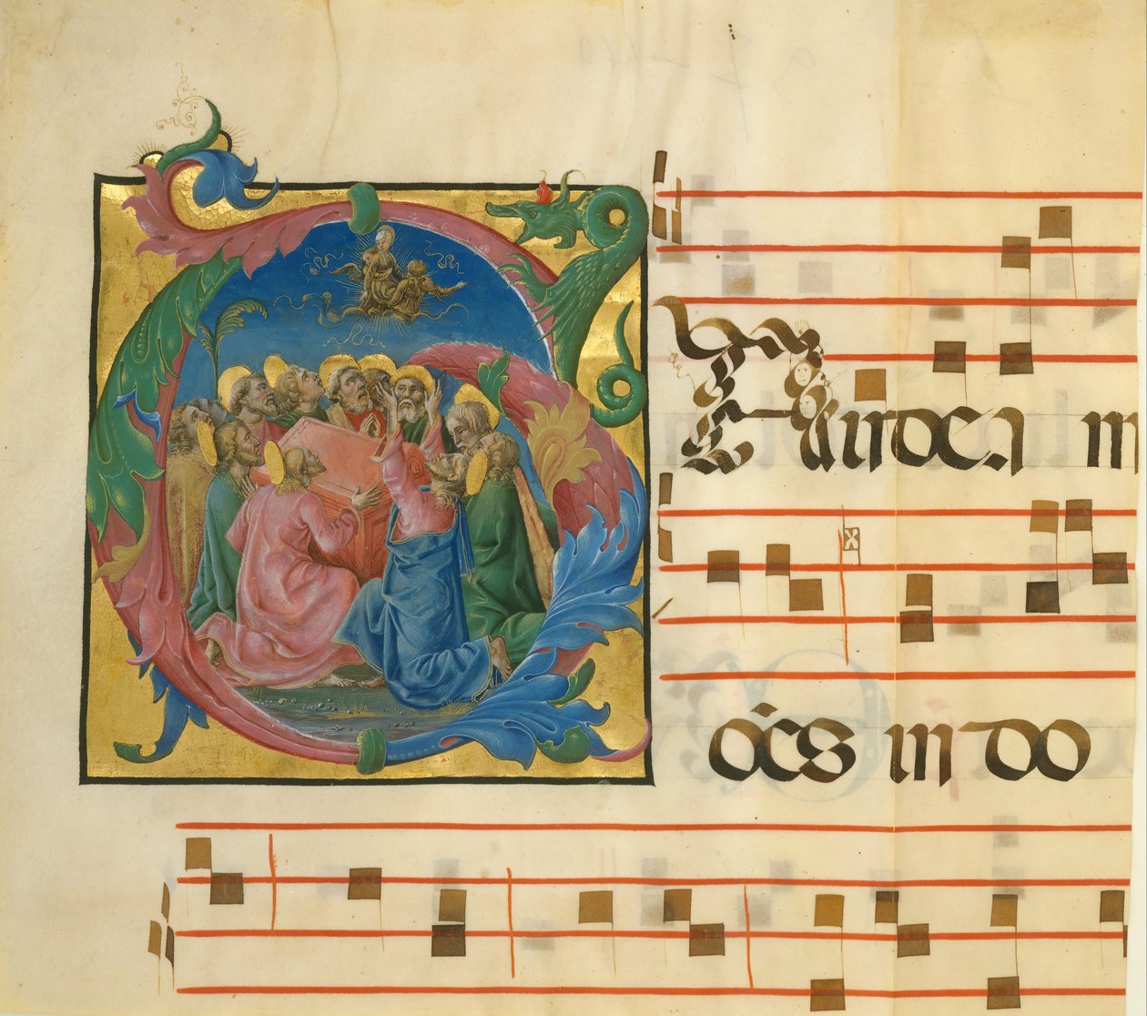 Enluminure de manuscrit avec l