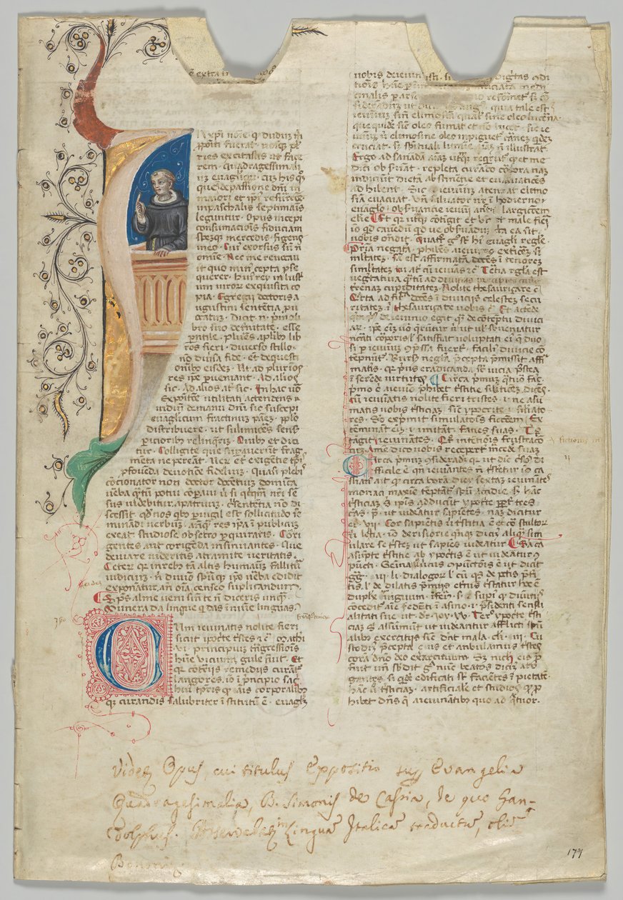 Feuille de manuscrit, italien, 14ème siècle - Unbekannt