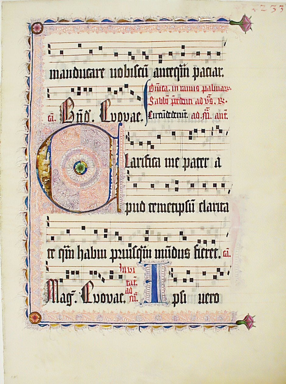 Feuille de manuscrit avec initiale C, d