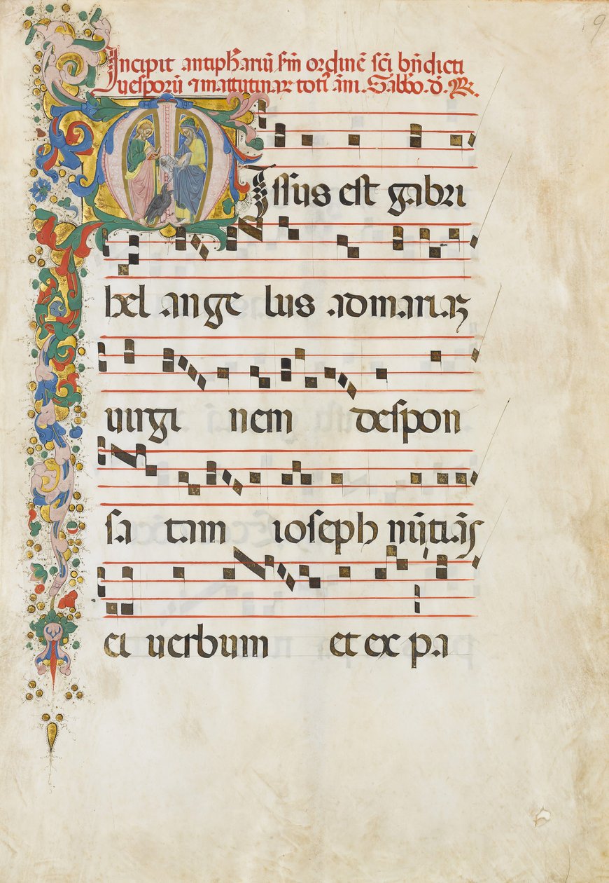 Feuille de manuscrit avec Saint Jean l