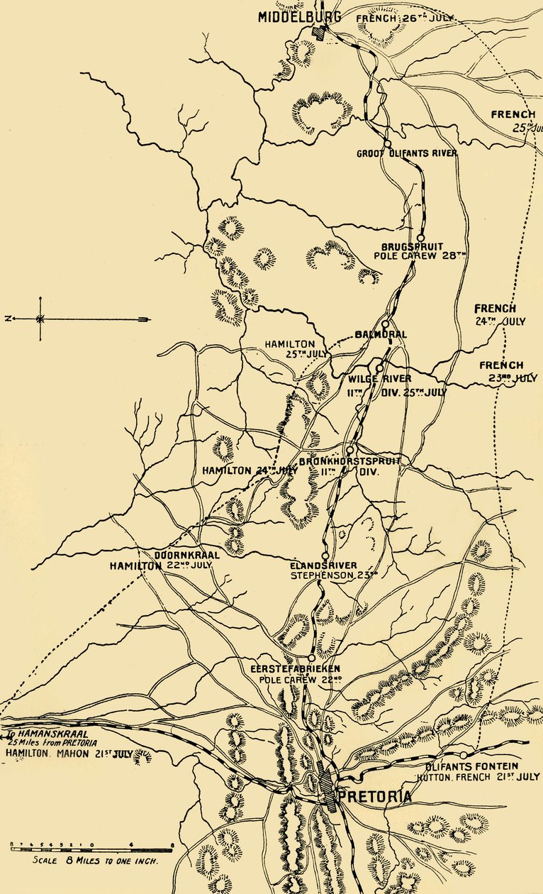 Carte illustrant le déplacement vers l