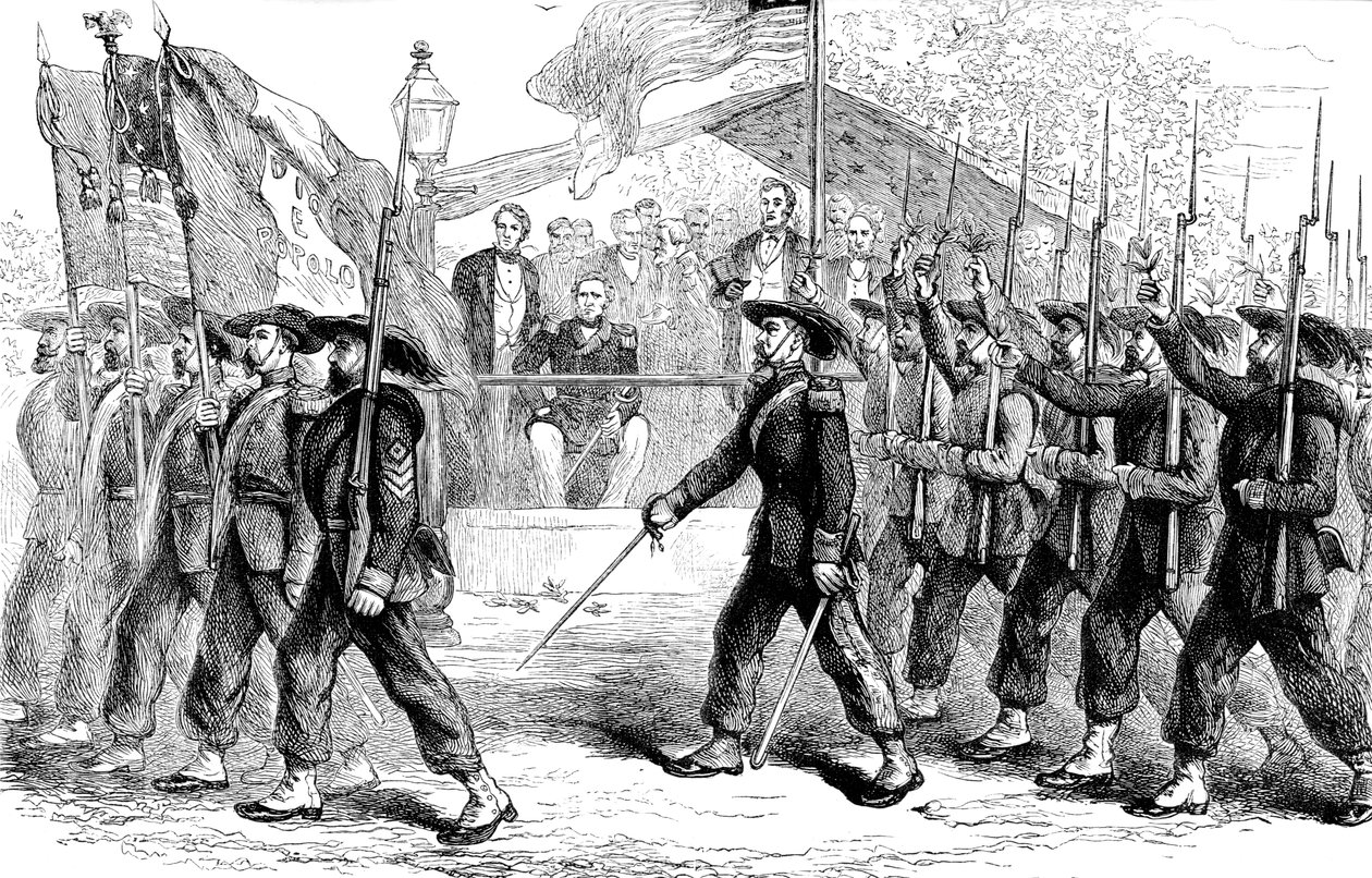 Défilé de la Garde Garibaldi devant le président Lincoln - Unbekannt