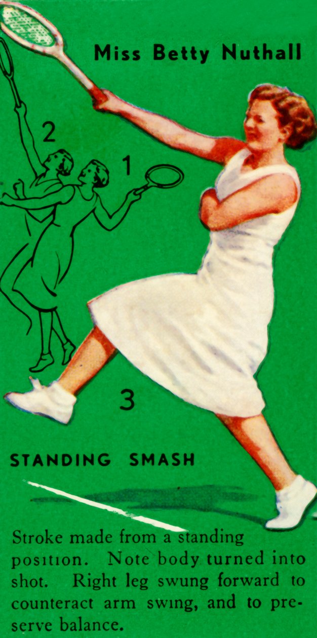 Miss Betty Nuthall - Standing Smash, vers 1935 - Unbekannt