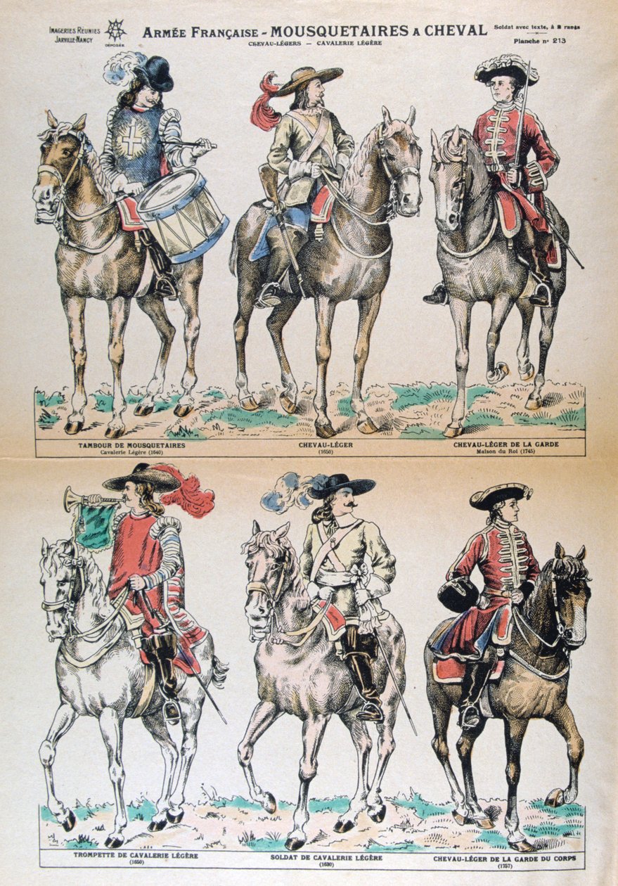 Mousquetaires à Cheval XVIIe Siècle. Uniformes de l