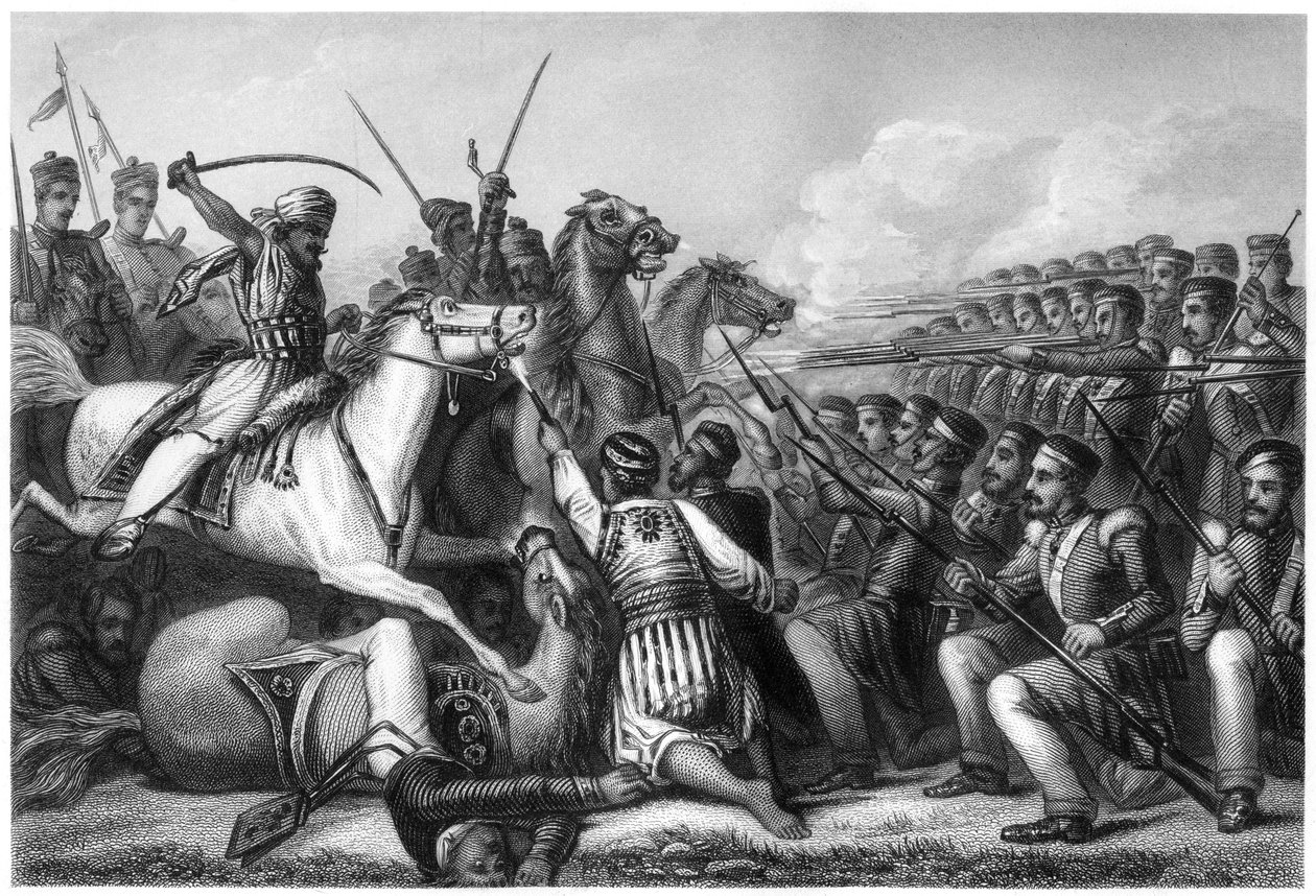 Cavalerie mutinée attaquant un carré d