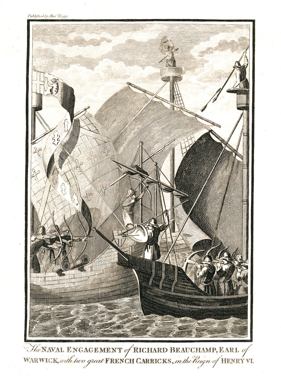 Engagement naval contre deux grands carricks français par Richard Beauchamp comte de Warwick sous le règne - Unbekannt
