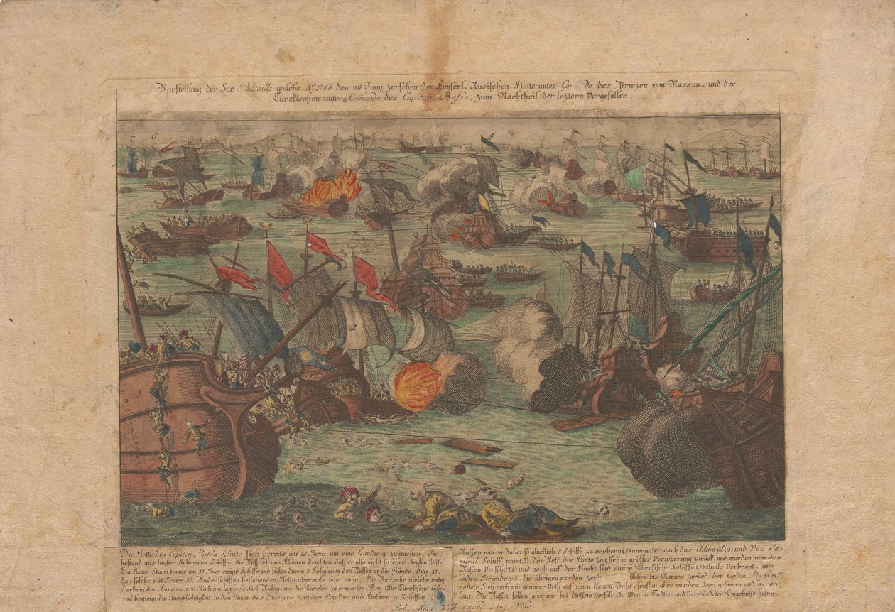 Bataille navale entre la flotte russe et ottomane en mer Noire les 28 et 29 juin 1788 - Unbekannt