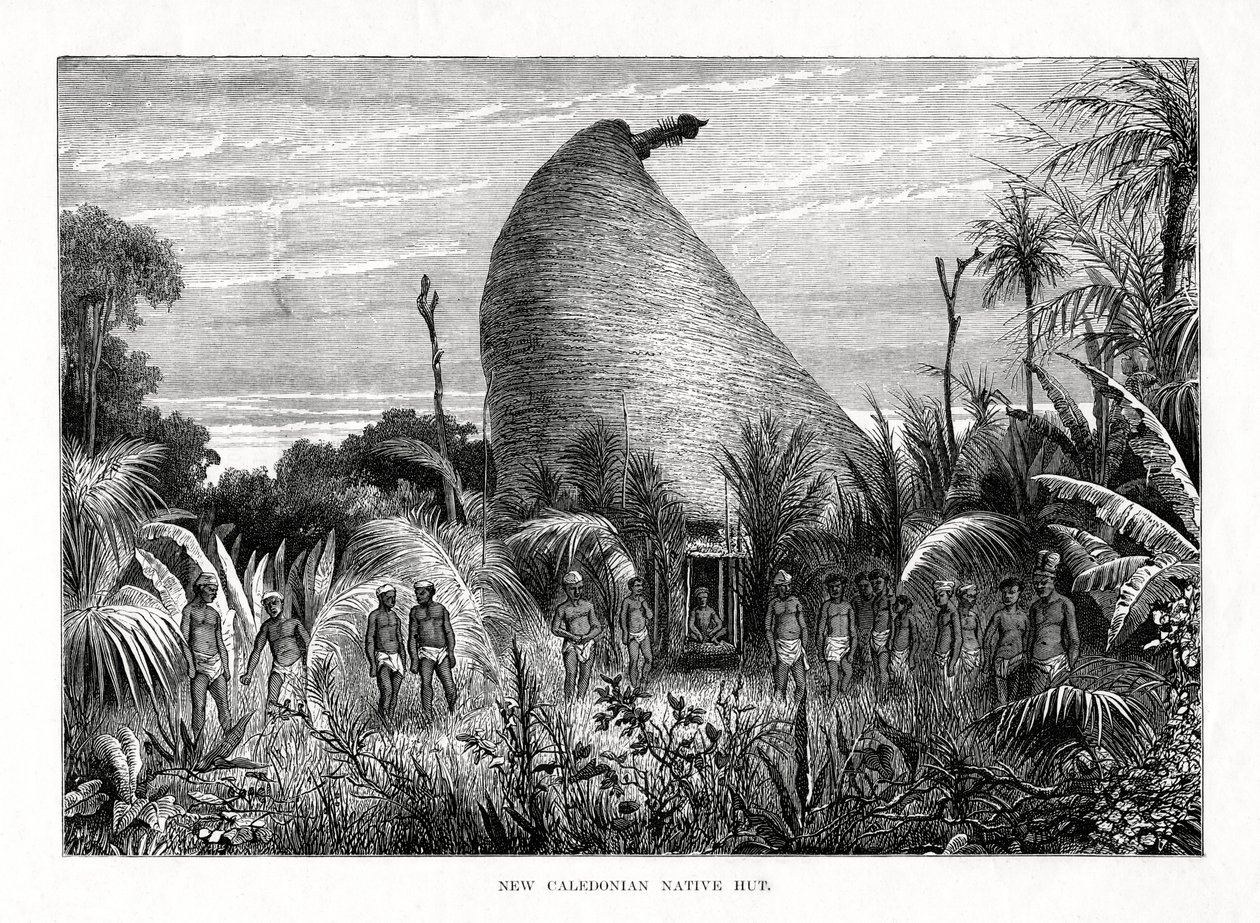 Hutte indigène de Nouvelle-Calédonie, Pacifique sud, 1877 - Unbekannt