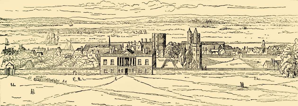 Ancienne vue du palais de Greenwich (après Hollar) - Unbekannt