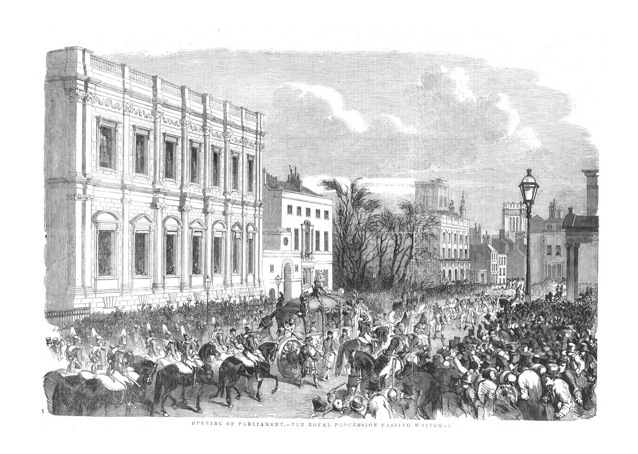 Ouverture du Parlement - Le cortège royal passant par Whitehall, 1854 - Unbekannt