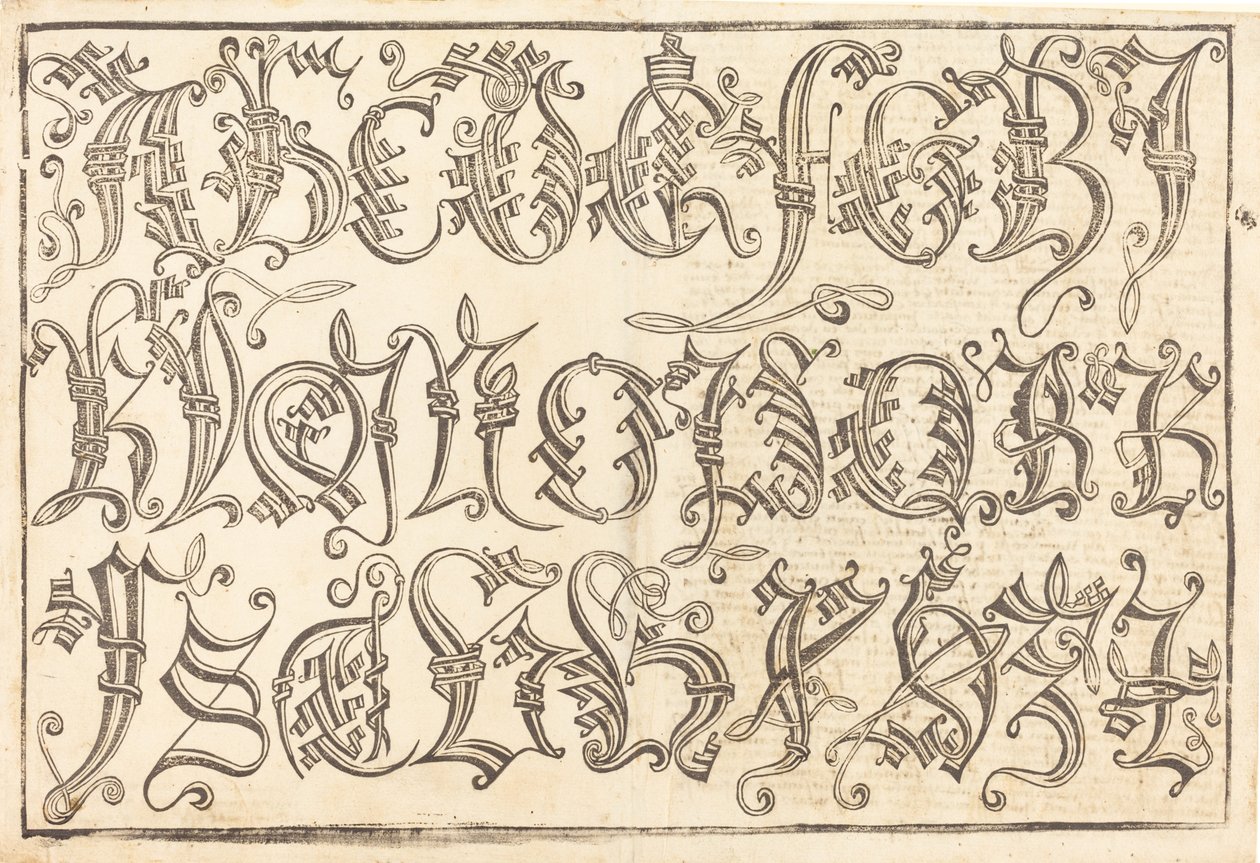 Alphabet ornemental, 1480-1490 - Unbekannt