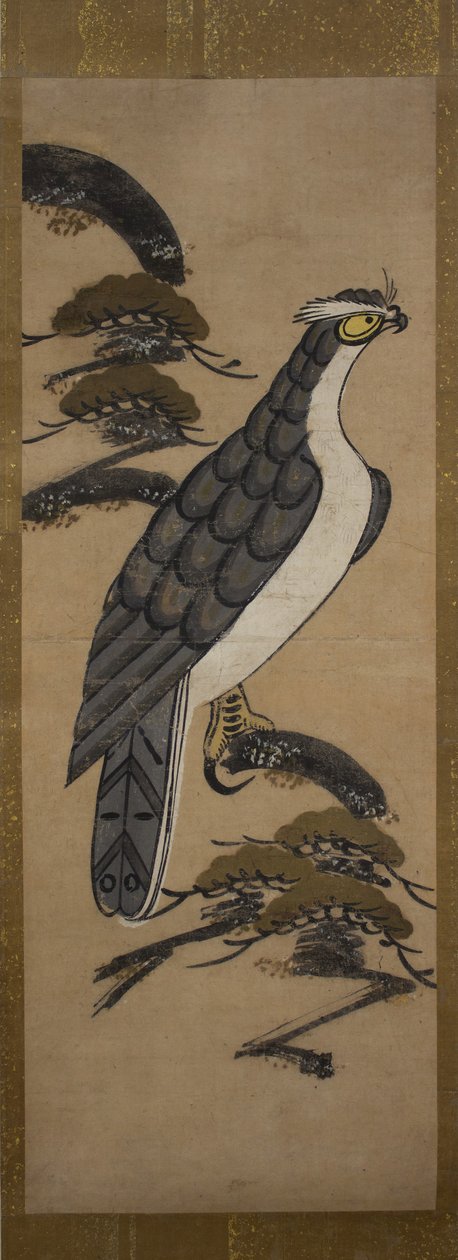 Otsu-e du faucon sur un pin, 18e siècle - Unbekannt