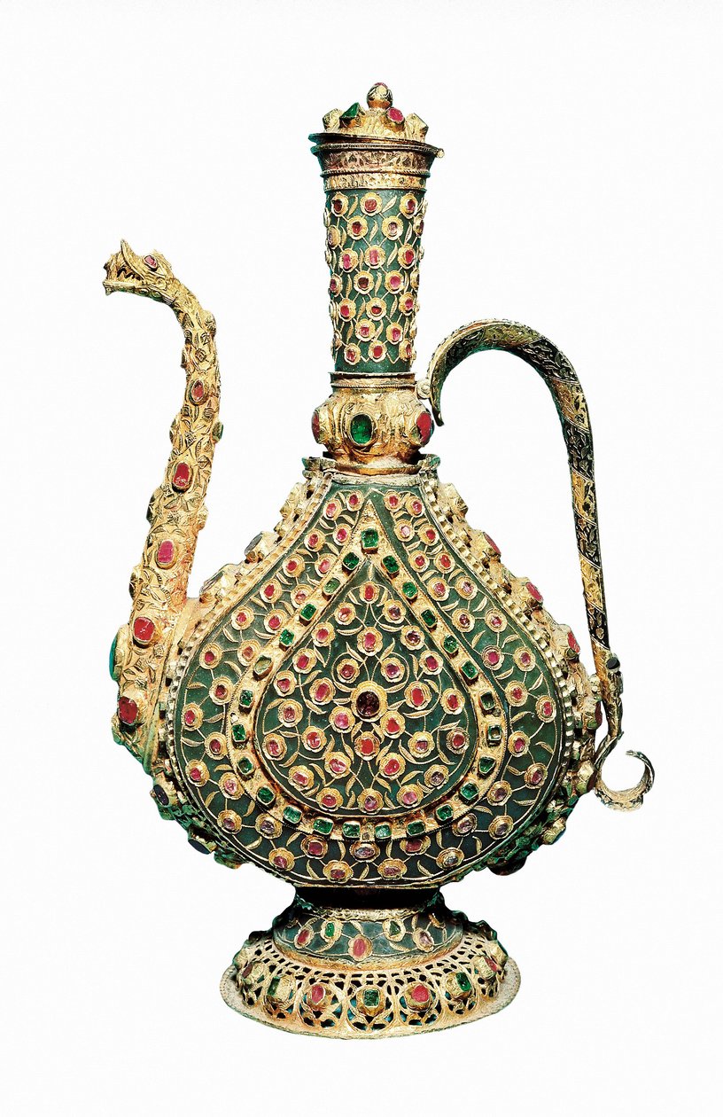 Art ottoman : pichet en or, incrusté de pierres précieuses. Orfèvrerie du XVIIe siècle. - Unbekannt