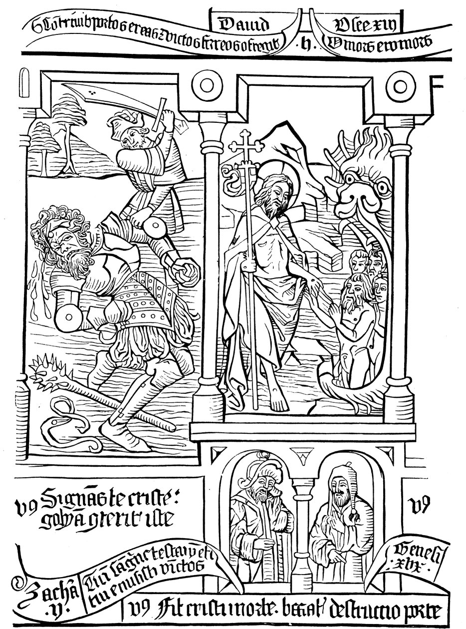 Page de la Biblia Pauperum (Bible des pauvres), 15e siècle - Unbekannt