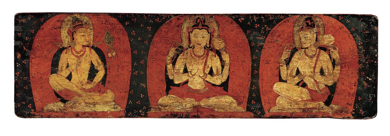 Paire de couvertures de manuscrits avec trois divinités et trois hiérarques, vers 12ème siècle - Unbekannt