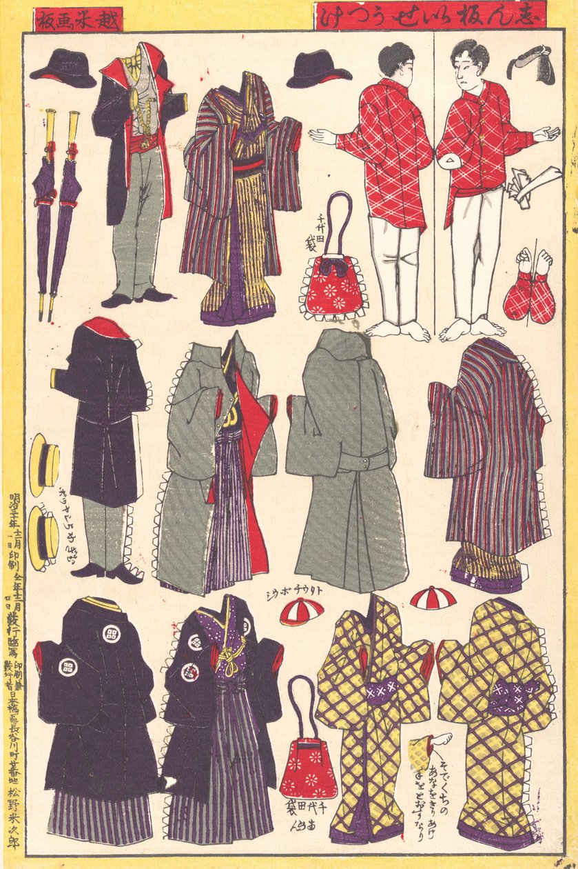 Vêtements de poupée en papier, 1897-98 - Unbekannt