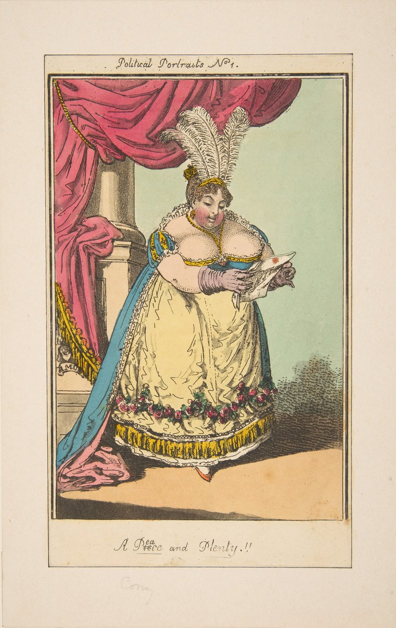 Paix, Pièce et Abondance, Portraits Politiques No. 1, vers 1820 - Unbekannt