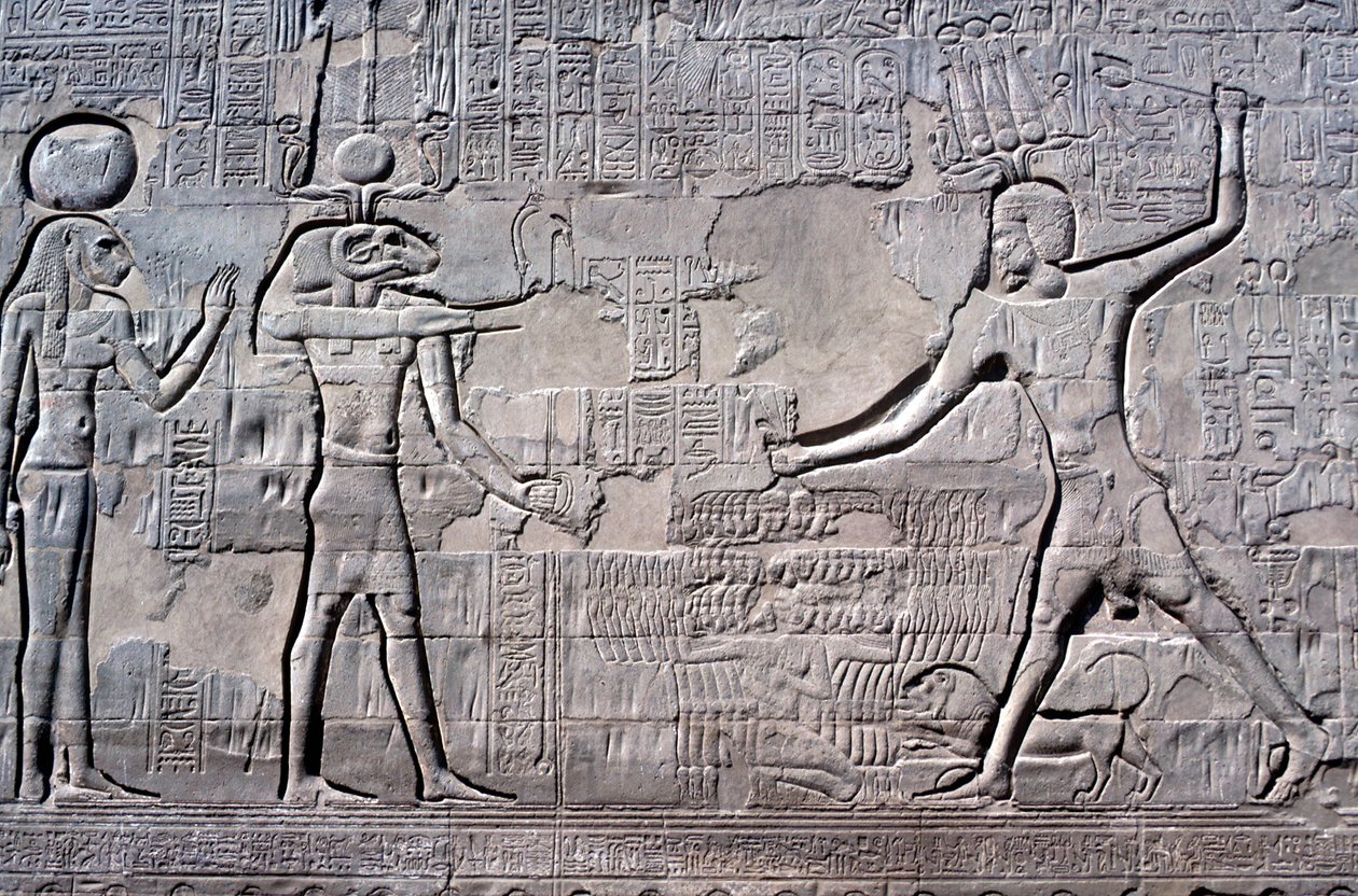 Pharaon frappant ses ennemis, Temple de Khnum, périodes ptolémaïque et romaine - Unbekannt