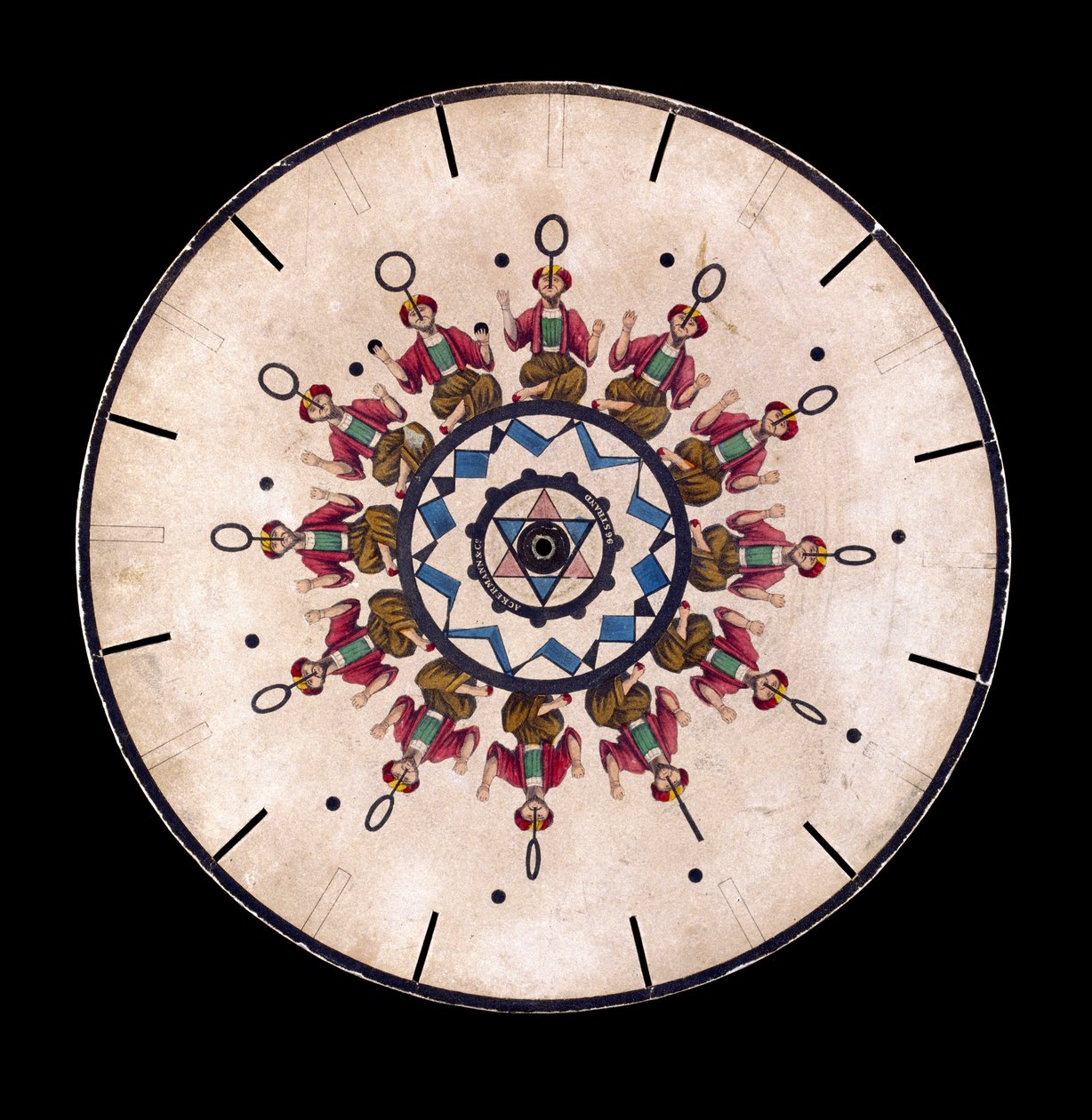 Disque de phénakistiscope montrant un jongleur, vers 1830 - Unbekannt