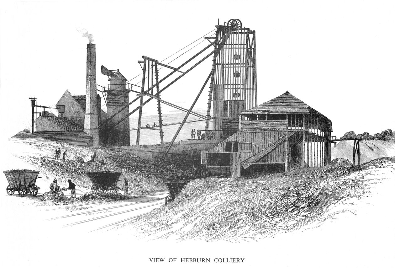 Tête de puits à la mine de Hebburn, région de Newcastle-upon-Tyne, 1860 - Unbekannt