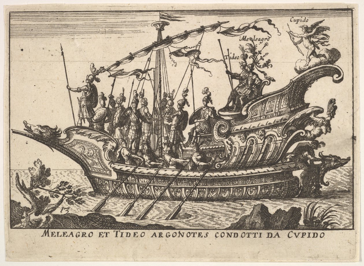 Planche 13 : Argonautes Méléagre et Tydée conduits par Cupidon, 1664 - Unbekannt