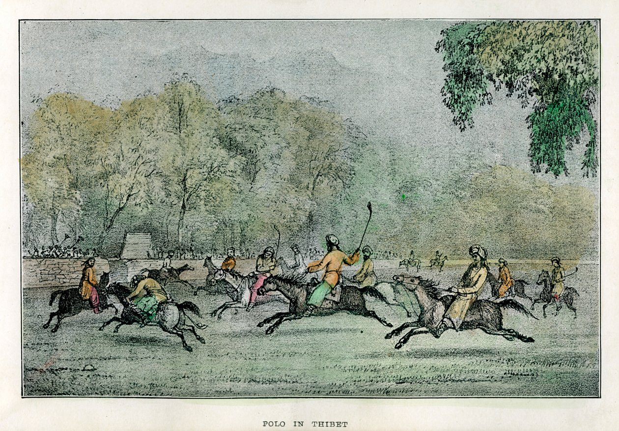 Polo au Tibet, 19ème siècle - Unbekannt