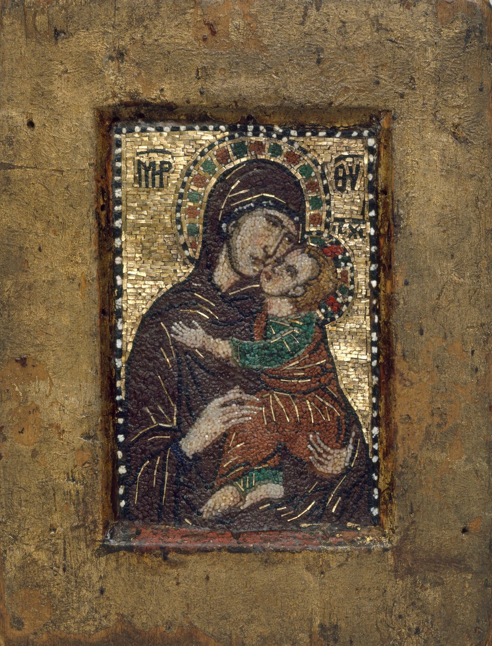 Icône portable avec la Vierge Eleousa, byzantine - Unbekannt