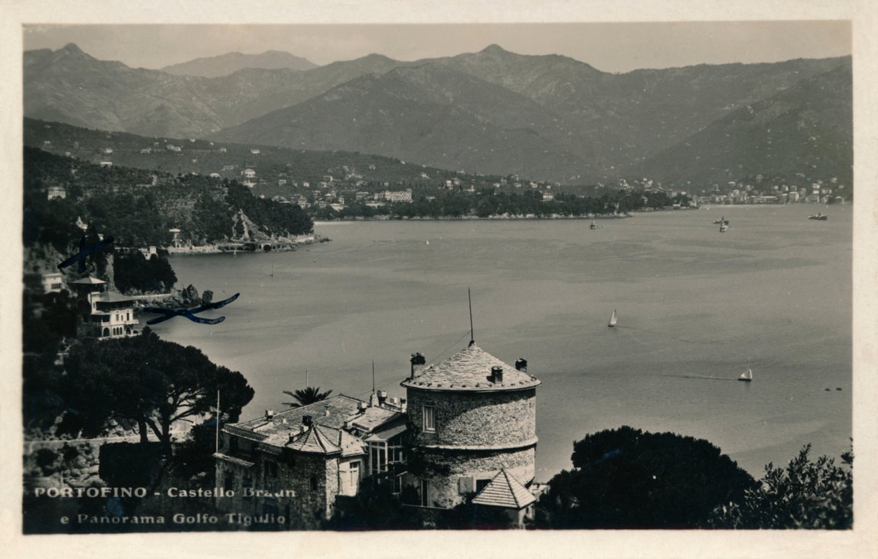 Portofino - Castello Brown et panorama du golfe de Tigullio, vers 1900 - Unbekannt