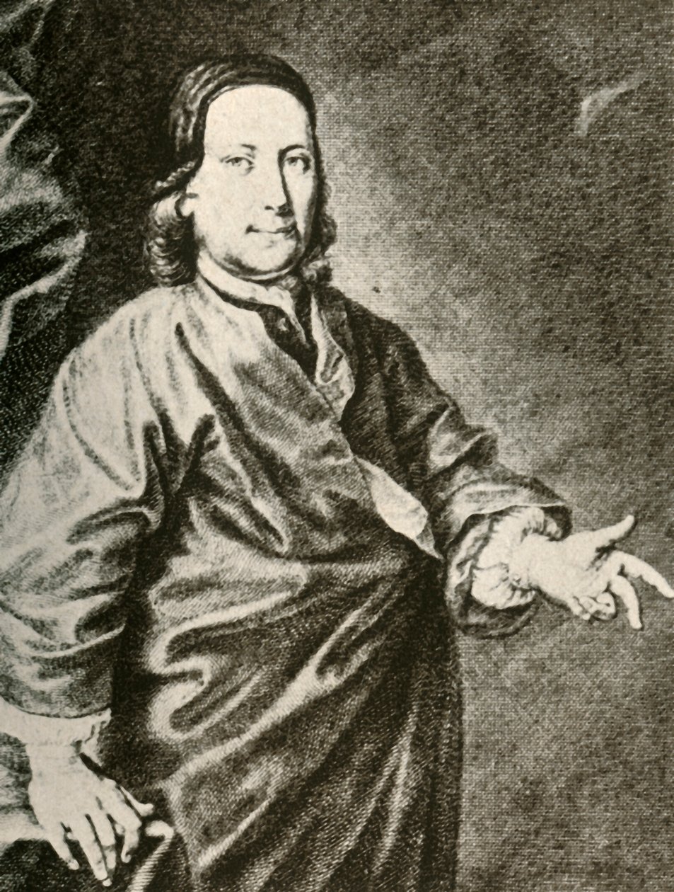 Portrait du comte Zinzendorf en robe de prédicateur, vers 1740, 1937 - Unbekannt