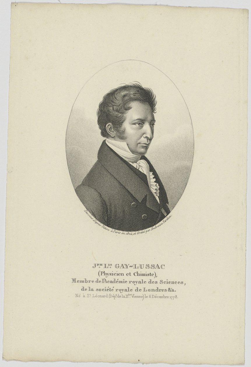 Portrait de Joseph Louis Gay-Lussac 1778-1850, vers 1824 - Unbekannt