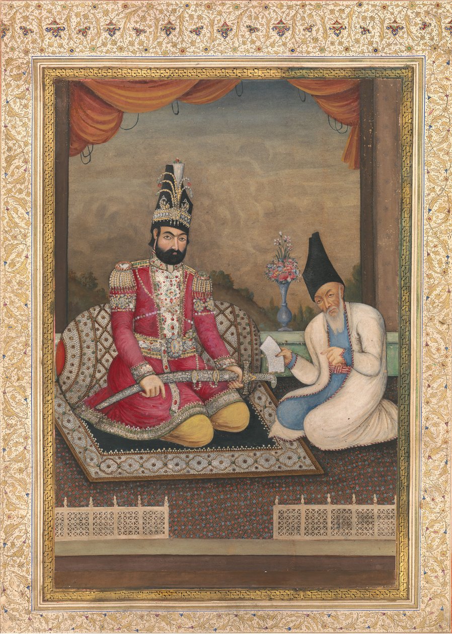 Portrait de Muhammad Shah Qajar et de son vizir Haj Mirza Aghasi - Unbekannt