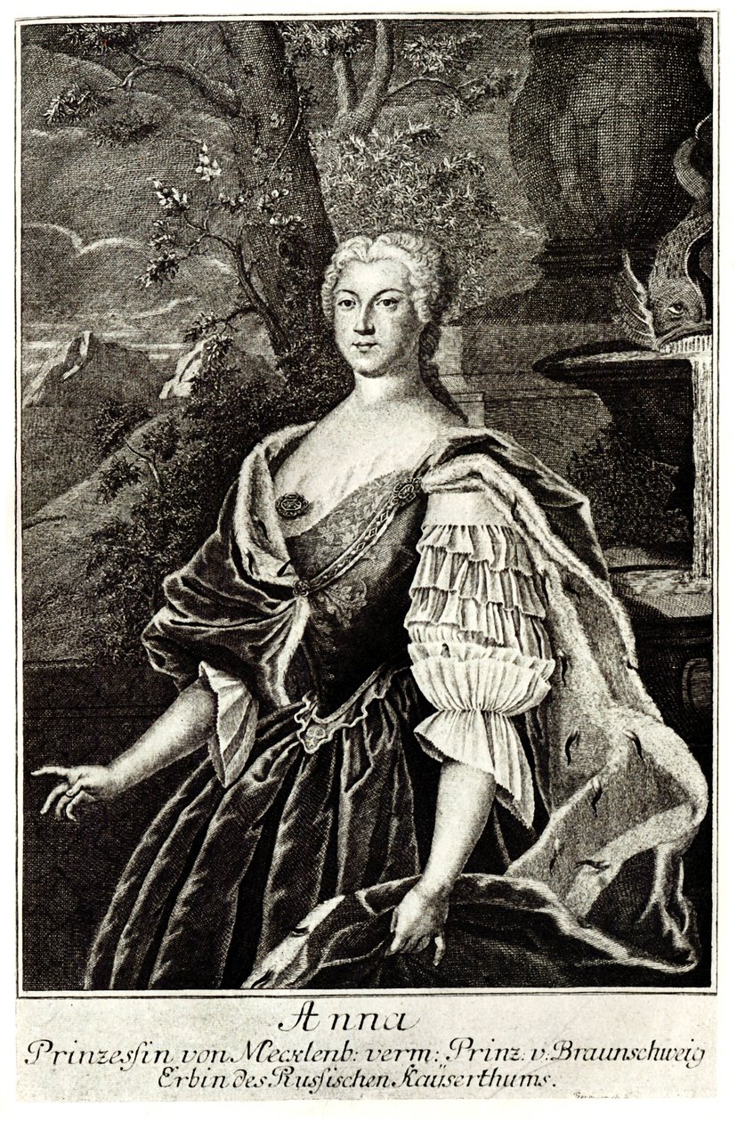 Portrait de la princesse Anna Leopoldovna 1718-1746, mère du tsar Ivan VI - Unbekannt