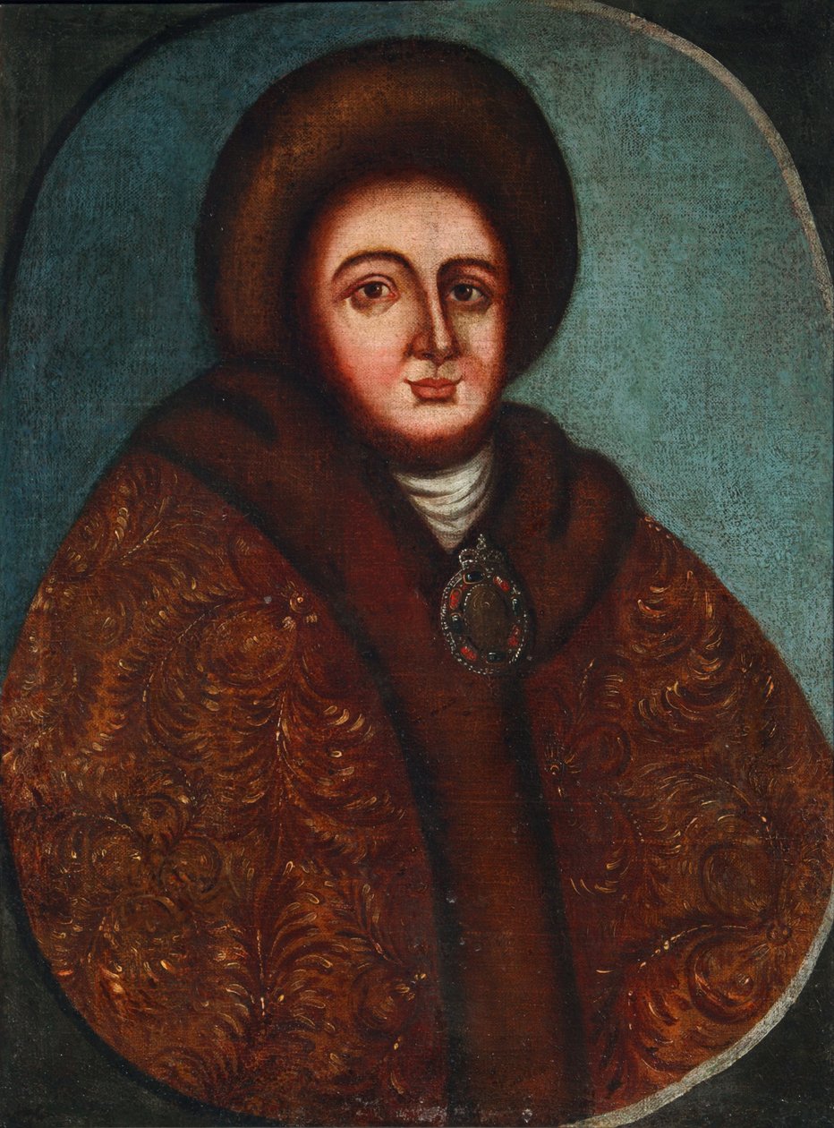 Portrait de la tsarine Evdokiya Feodorovna Lopukhina 1669-1731, épouse du tsar Pierre Ier de Russie - Unbekannt
