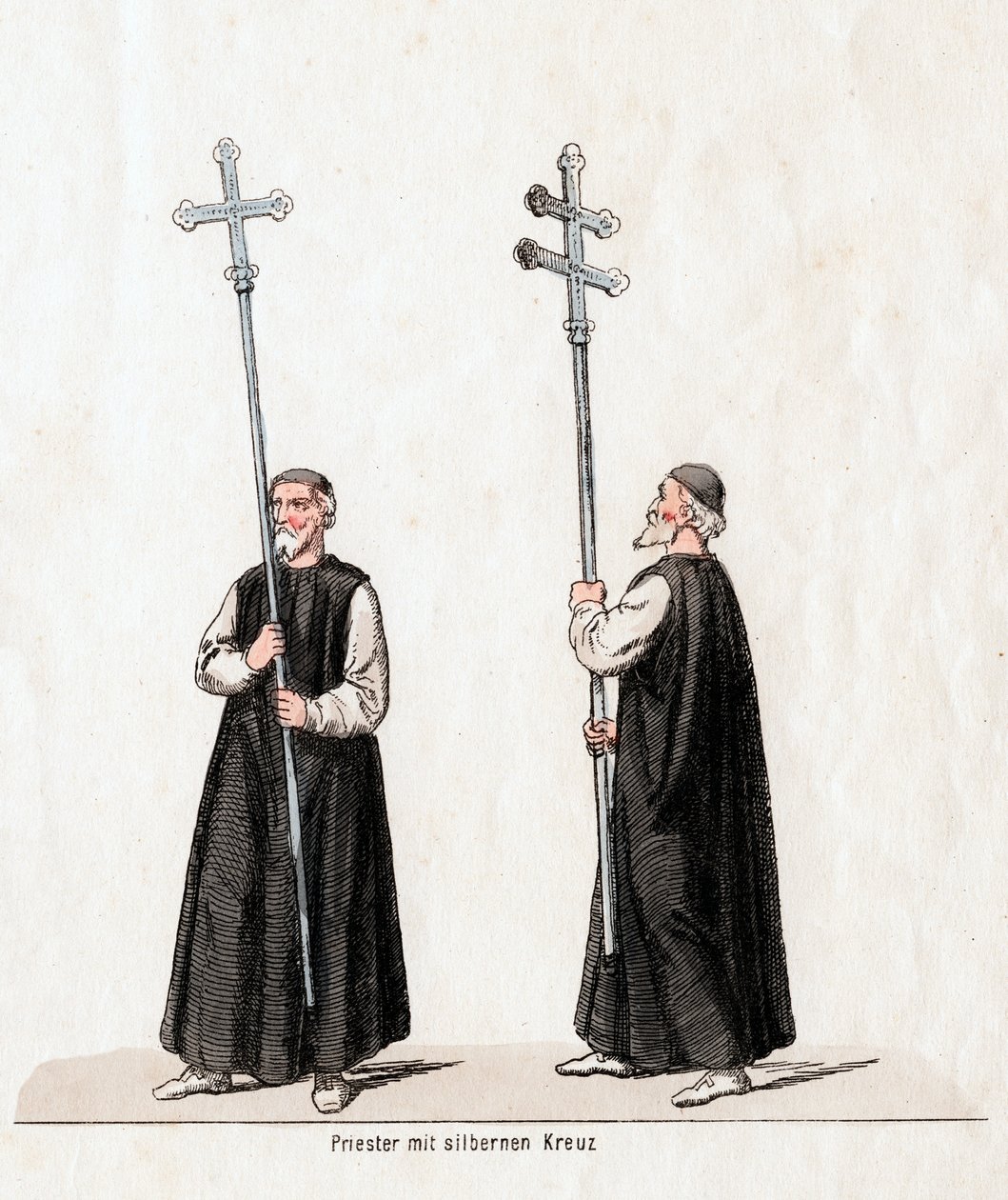 Prêtre avec croix en argent, costume pour la pièce de Shakespeare, Henry VIII, 19ème siècle - Unbekannt
