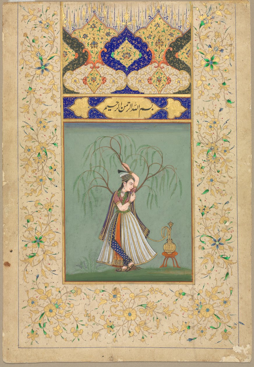 Princesse fumant un hookah en tant que Salabhanjika, 1700s - Unbekannt