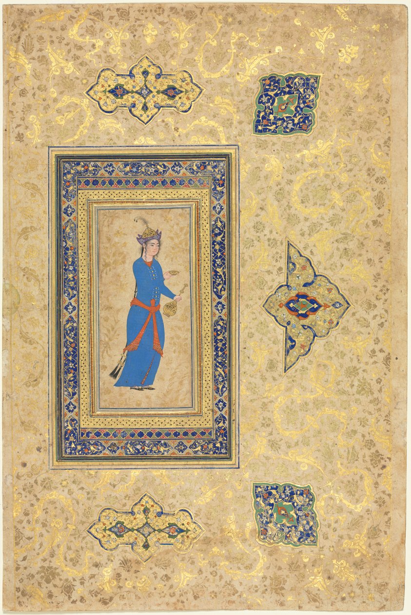 Princesse avec bouteille de vin et coupe recto, vers 1550-1600 - Unbekannt