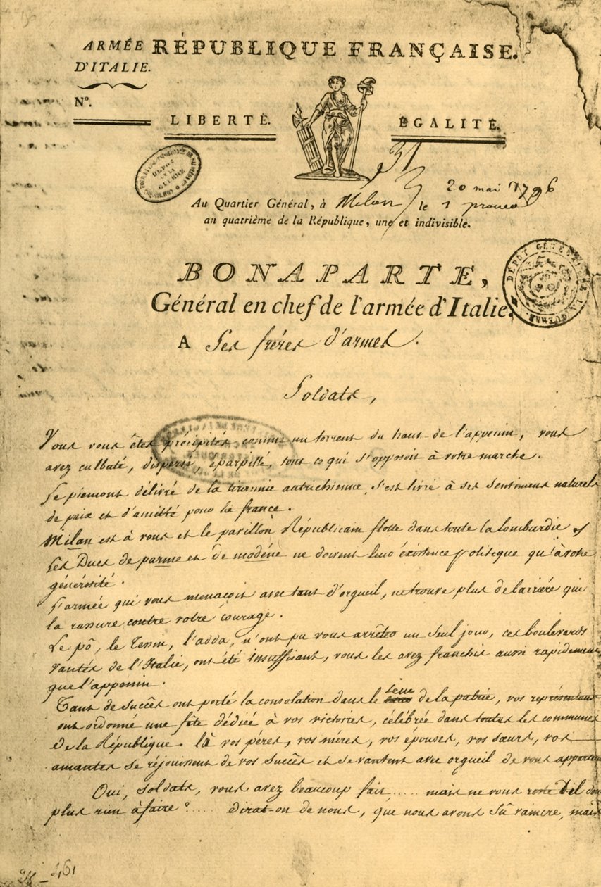 Proclamation de Napoléon à ses frères d