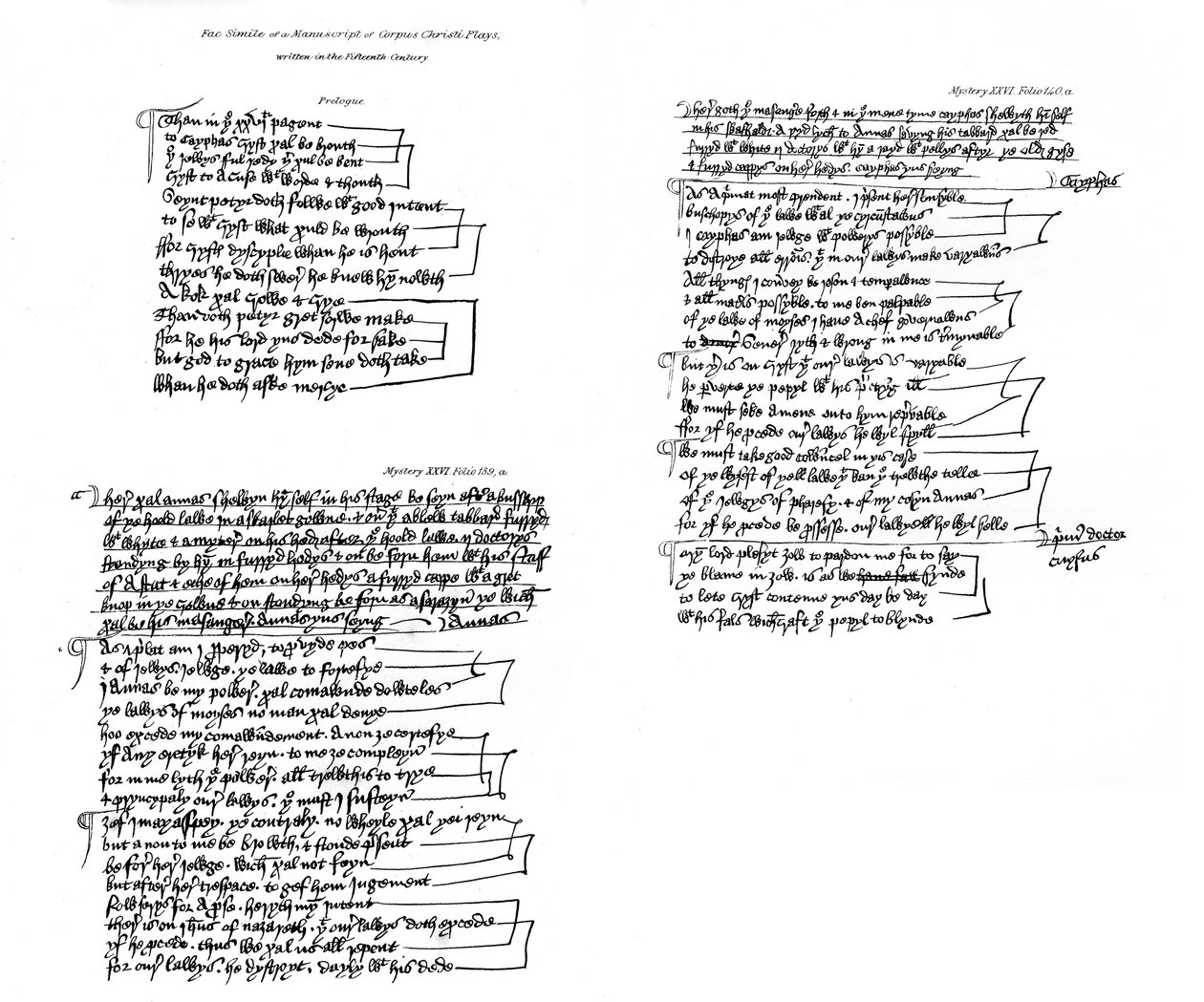 Prologues et texte du manuscrit des pièces de Corpus Christi, 15ème siècle, 1840 - Unbekannt