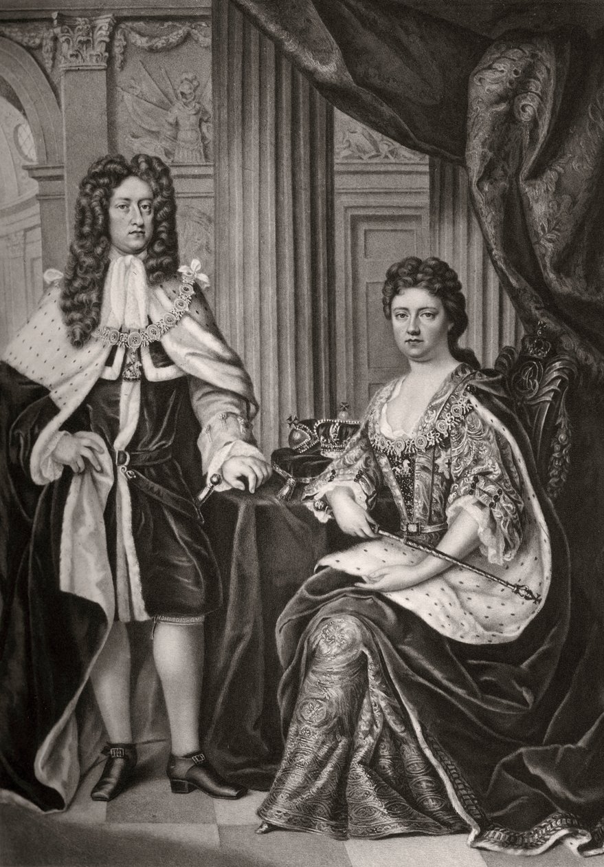 Reine Anne et Prince George de Danemark, fin du 17ème ou début du 18ème siècle 1906 - Unbekannt