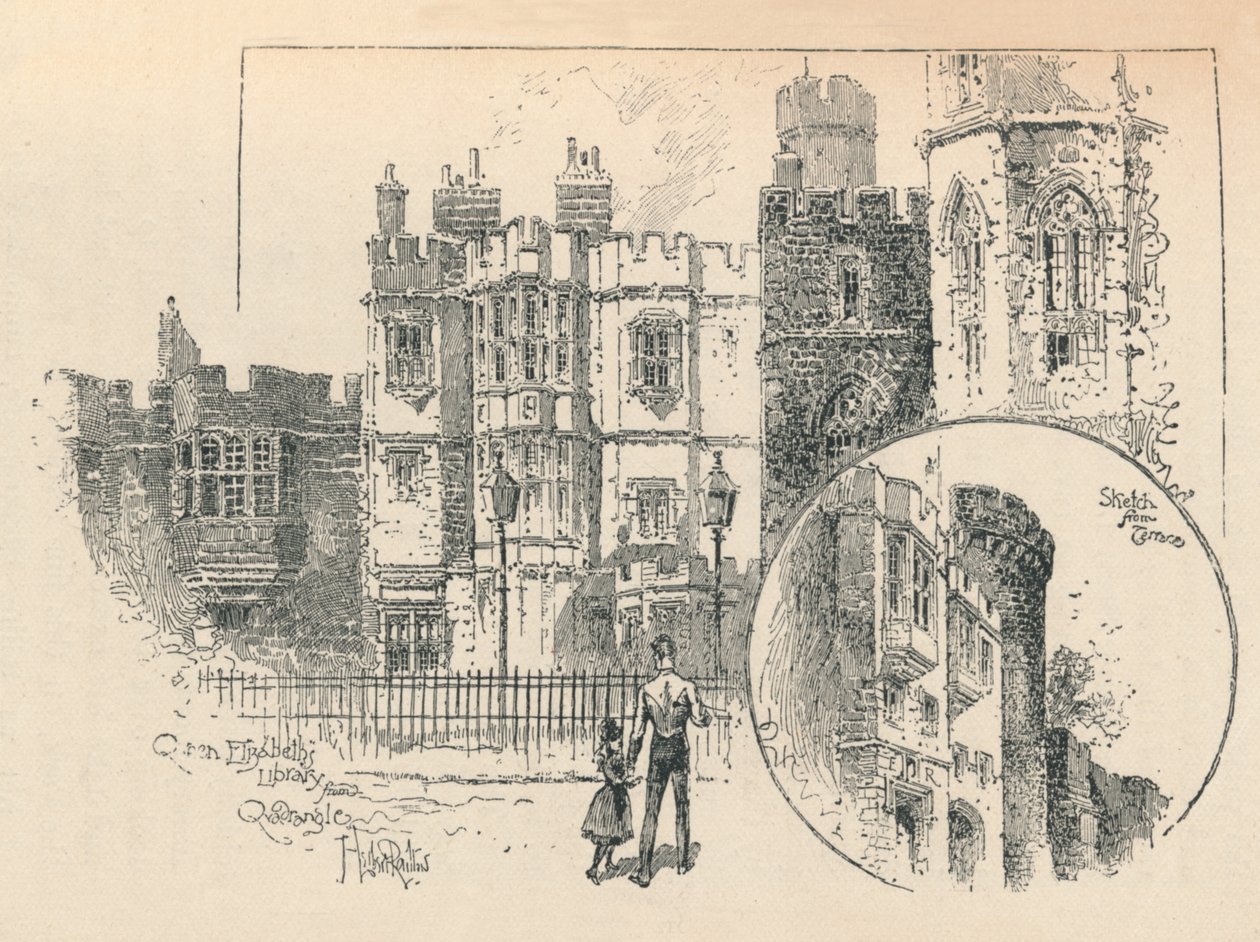 Bibliothèque de la Reine Élisabeth. Croquis depuis la terrasse nord, 1895 - Unbekannt