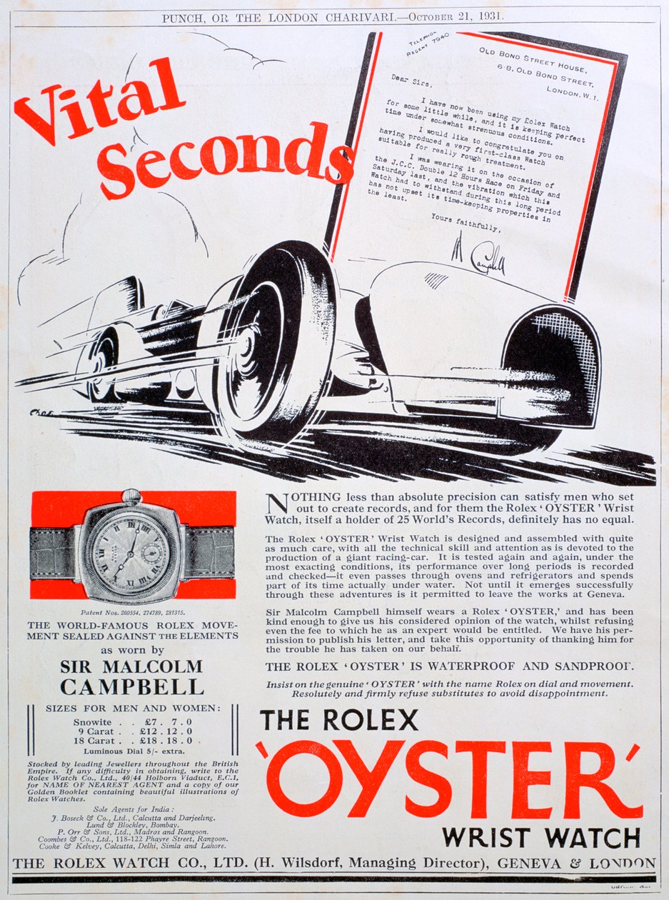 Publicité pour la montre-bracelet Rolex Oyster, 1931 - Unbekannt